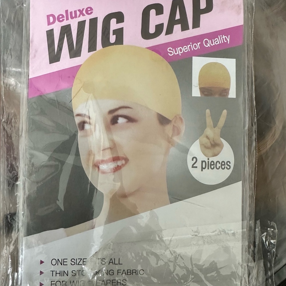 3 Preloved Wigs with Yellow Wig Extensions Cap Stretchy Mesh